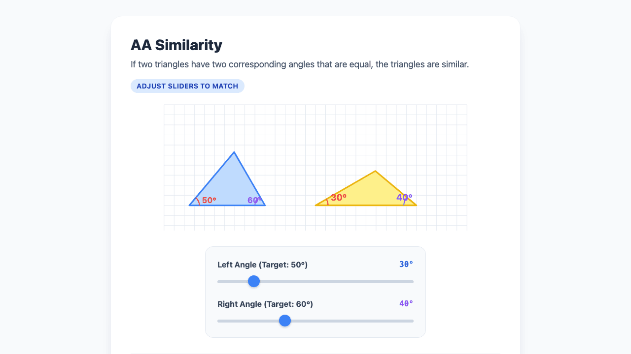 Triangle Similarity Theorems
