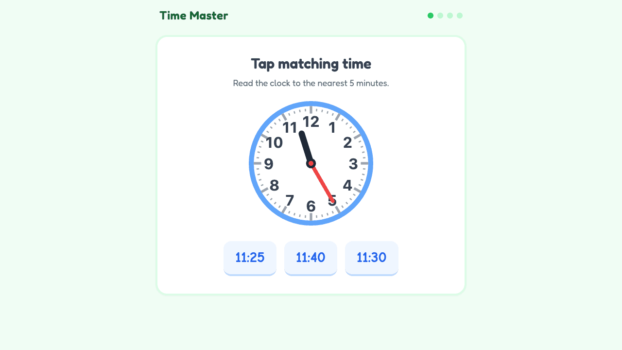 Telling Time to 5 Minutes